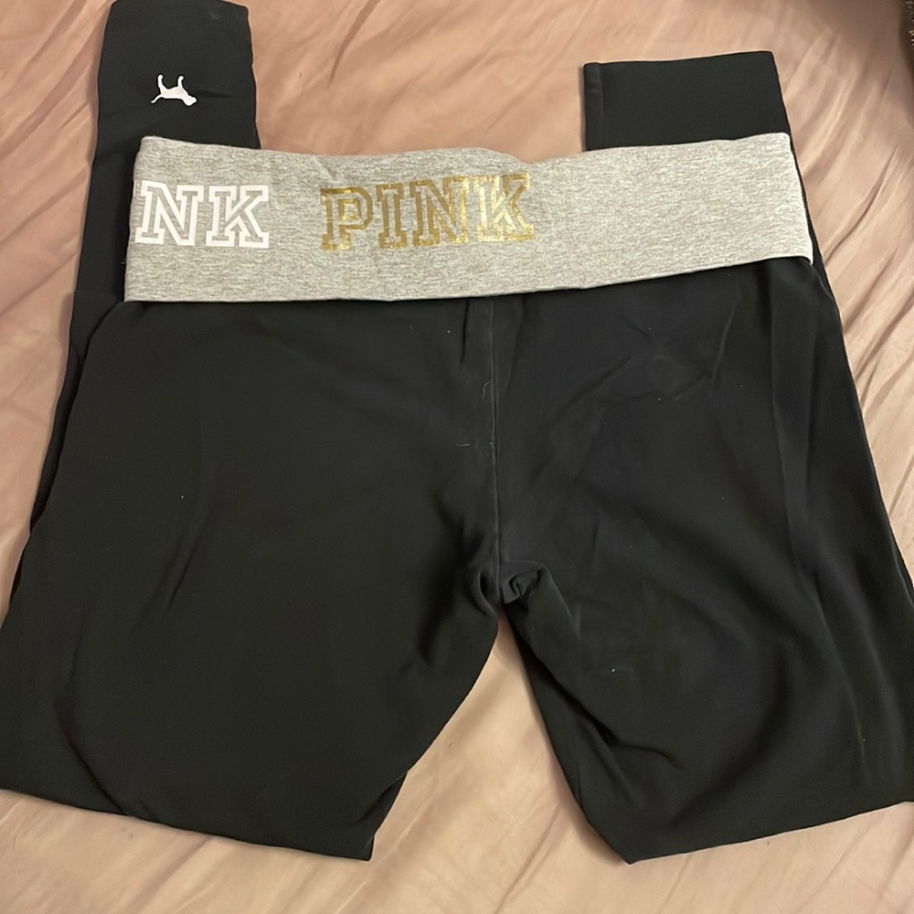 Victoria’s Secret pink roll over band leggings